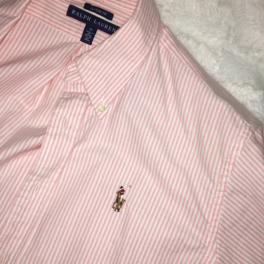 Women’s Polo striped Button Down